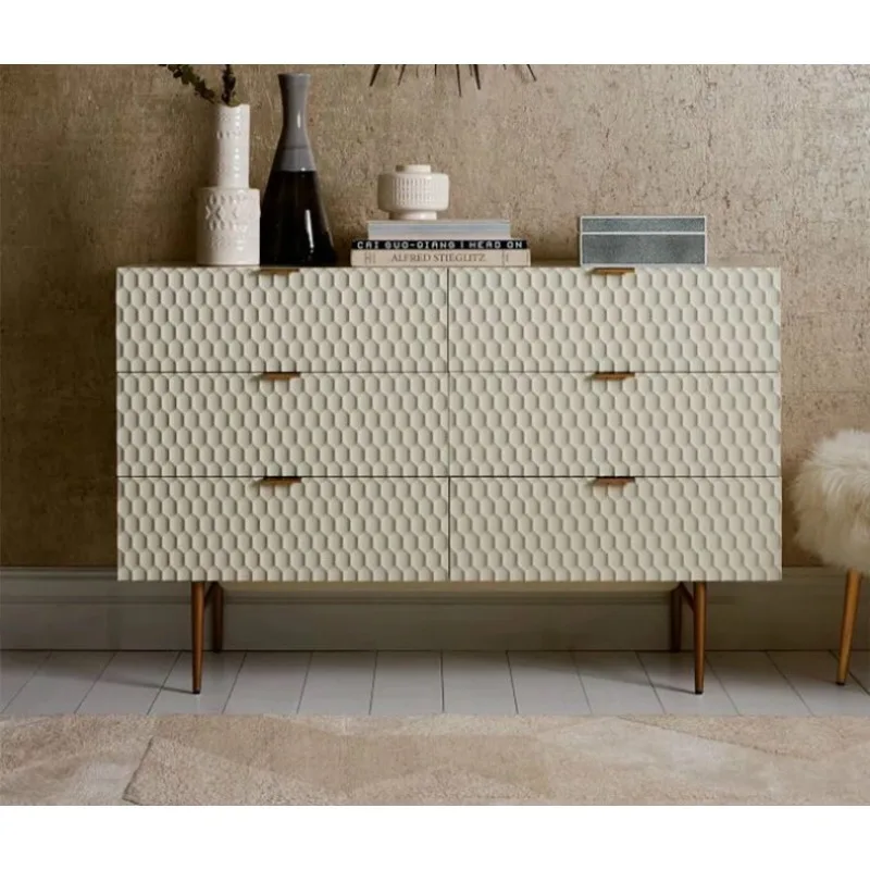 

HUAYU six-bucket sideboard decorative cabinet American honeycomb white bright neoclassical postmodern locker promotion