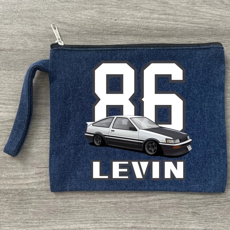 

Anime AE86 Initial D Manga Canvas Pouch Slogan Canvas Bag Funny Denim Cosmetic Zipped Pencil Case Snack Bag Luxury Toiletry Bag