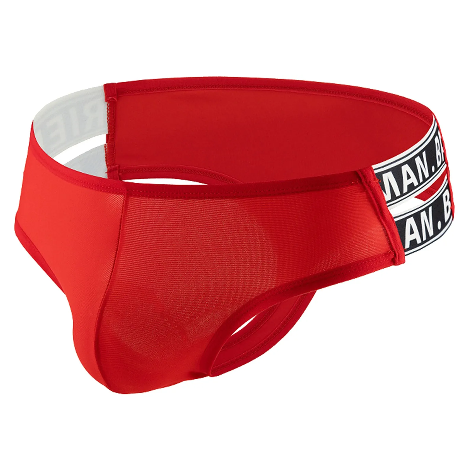 الرجال بلون رقيقة جدا بيكيني سراويل شفافة منخفضة الخصر U محدب الحقيبة الملابس الداخلية عالية مرونة تنفس ملخصات #2