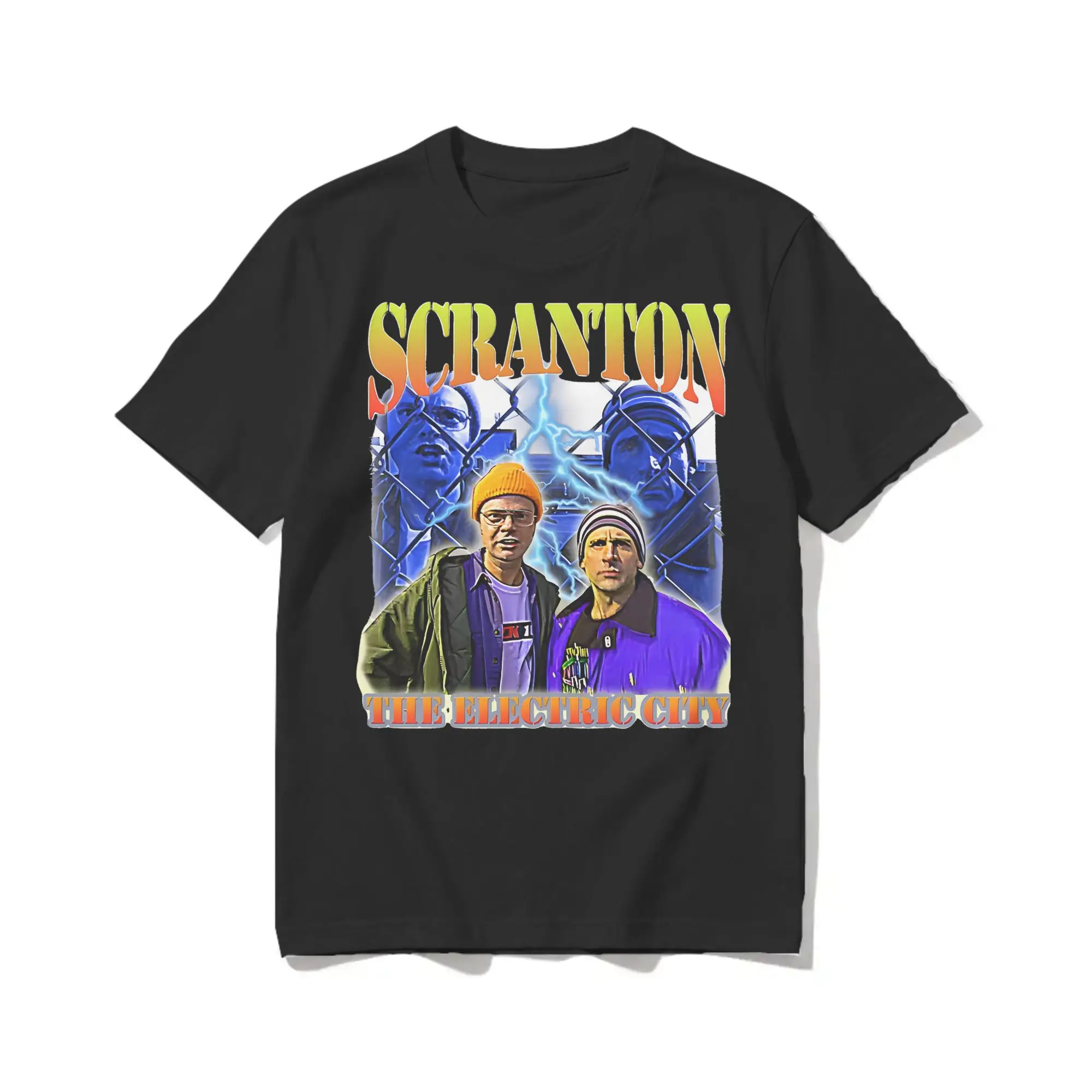 Humor Michael Scott The Electric City T-Shirts Round Collar Pure Cotton T Shirts Mike The Office Short Sleeve Tees Gift Idea Top