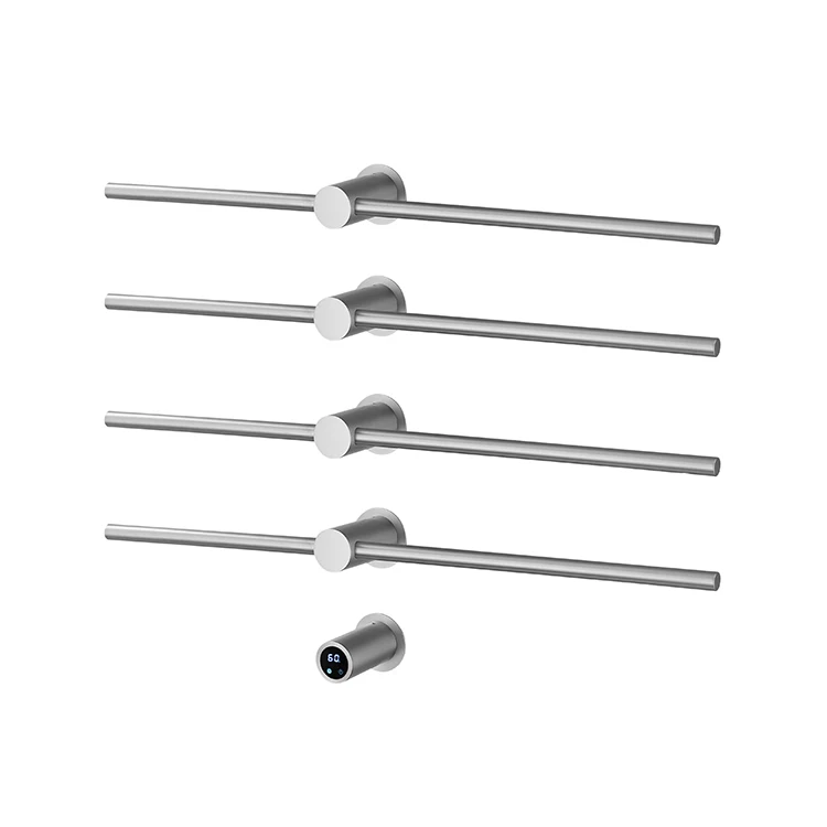 

Towel Warmer For Bathroom Wall-Mounted 4-Bar Heated Towel Rack With Built-in Timer Electric Brushed Towel Heater Hardwired