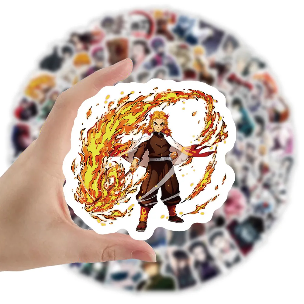 100PCS Demon Slayer Anime Stickers Graffiti Cartoon Decals Decoration DIY Skateboard Phone Cup Fridge Suitcase Classic Kid Toy