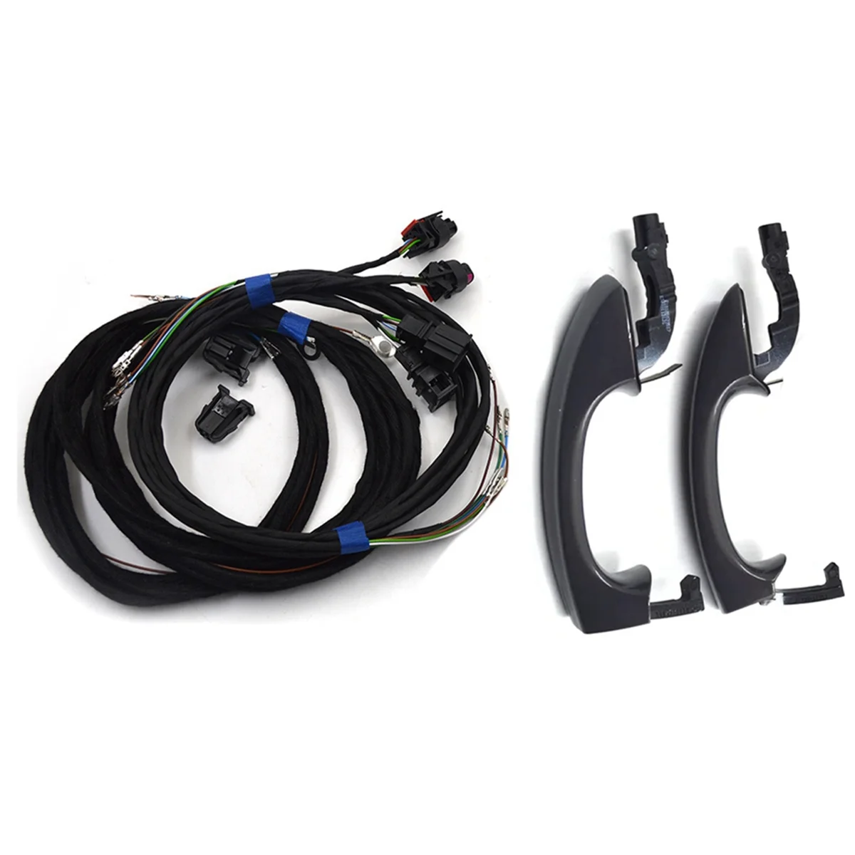 

#161J Car Rear KESSY Door Handle&Cable Keyless Entry for VW MQB Golf MK7 Touran Jetta T-ROC Octavia Kodiaq Superb (Black)