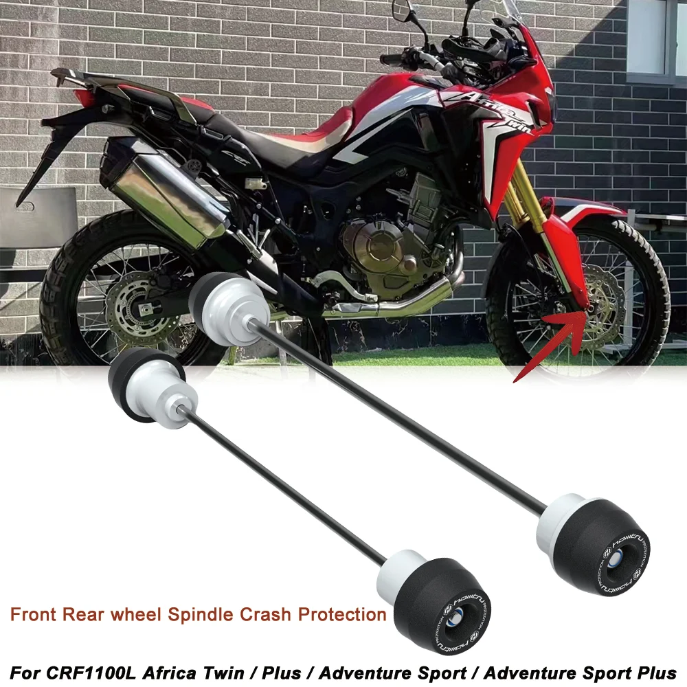 

For Honda CRF1100L Africa Twin / Plus / Adventure Sport Plus Motorcycle Front & Rear wheel Spindle Crash Protection 2020-2023