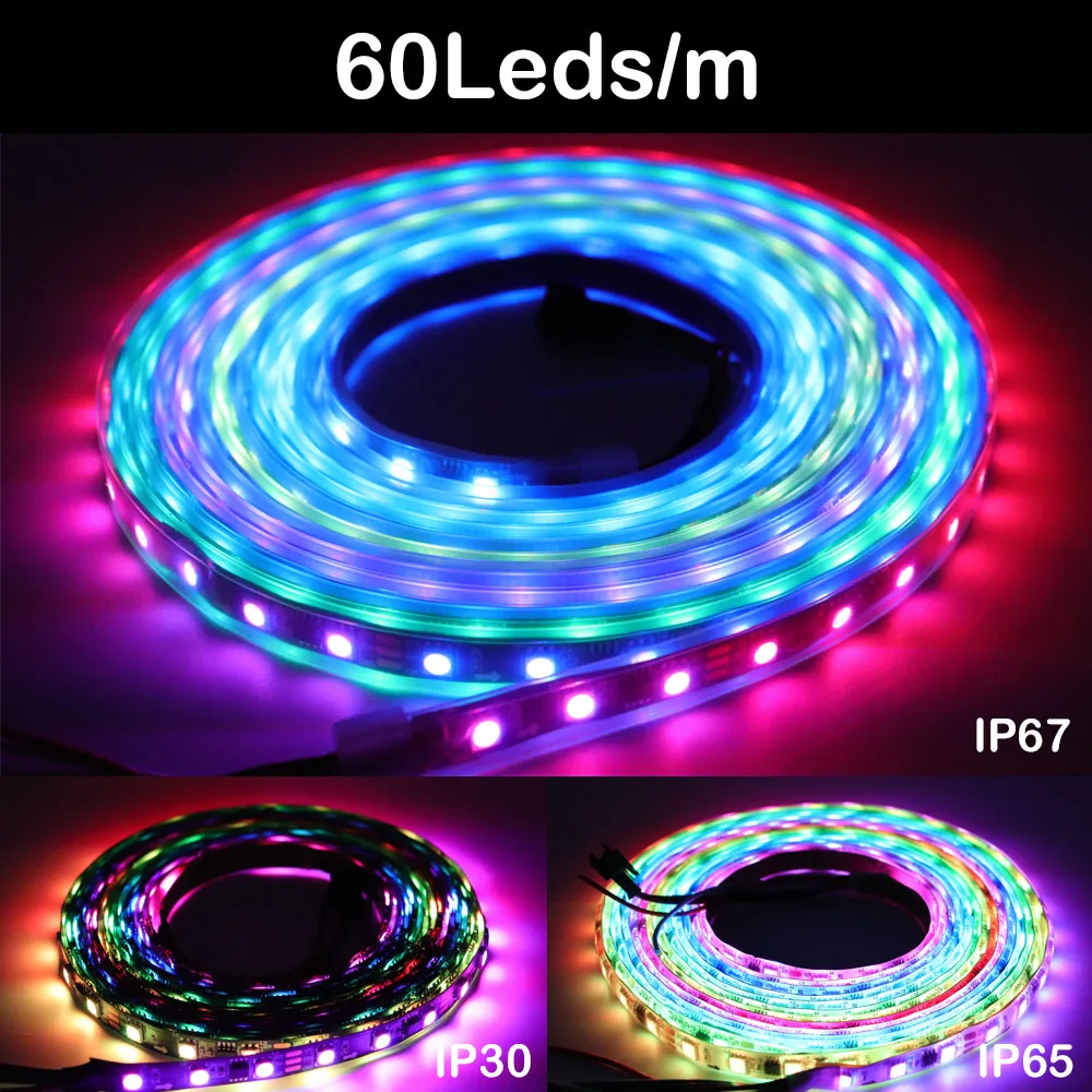 WS2812B WS2811 WS2815 WS2813 Pixel Smart RGB LED Strip WS2812 Individually Addressable 30/60/144pixels/Leds/M Tape Light