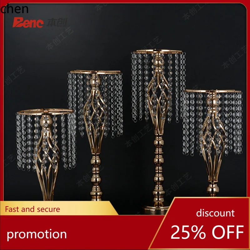 

YFY wedding props table flowers crystal candlesticks twist ornaments western dining table decoration electroplating road guide