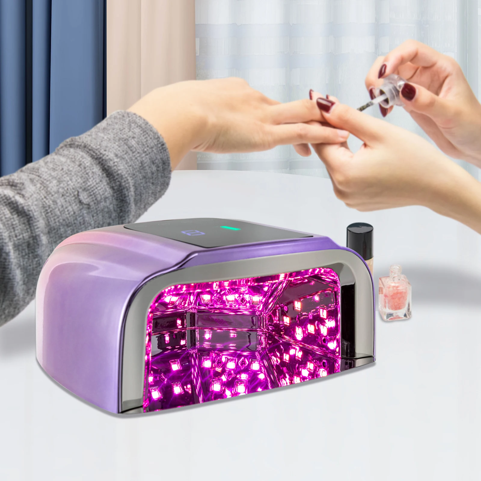 96W oplaadbare UV LED-nagellamp Draadloze nageldroger met verwijderbare bodem Professionele uithardingslamp voor vingernagel en teennagel