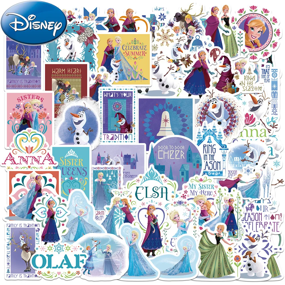 10/30/50PCS Disney Frozen Princess Elsa Cartoon Sticker DIY Phone Laptop Luggage Skateboard Graffiti Decals Fun for Kid Gift