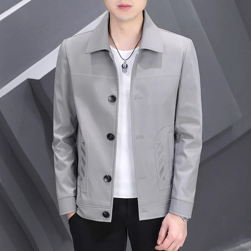 New Explosive Autumn and Winter Business Casual Handsome Style Jacket Personalized Fashion Stand Collar High-end Men's Clothing