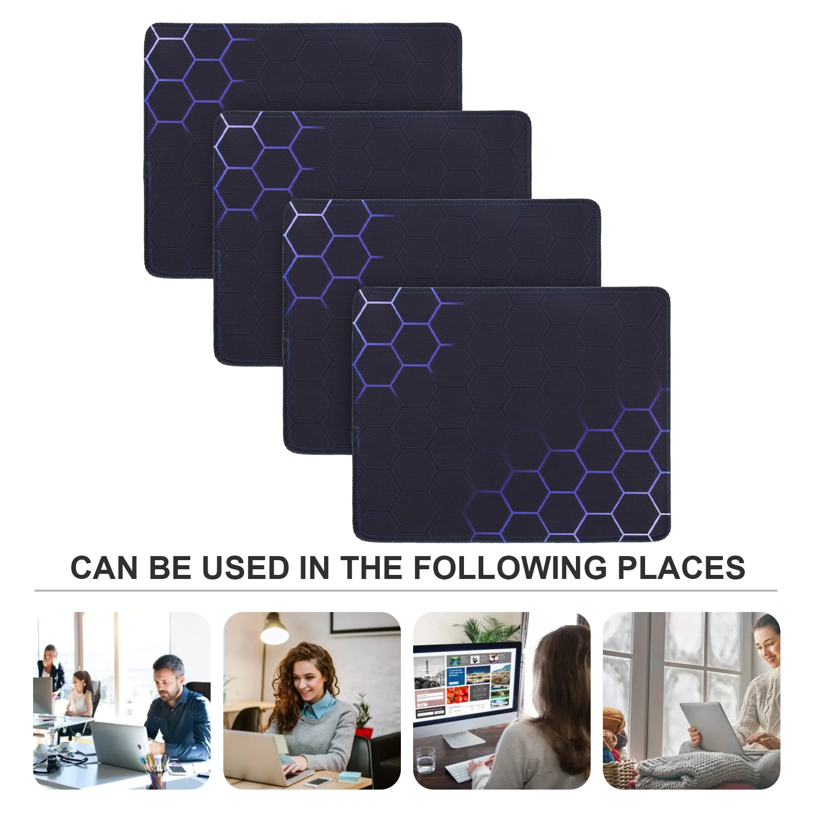 

4pcs Mouse Pad Pattern Anti Skid High Density For Travel Office Desktop Gaming Laptop Use Light Compact Non Skid Mouse Mat