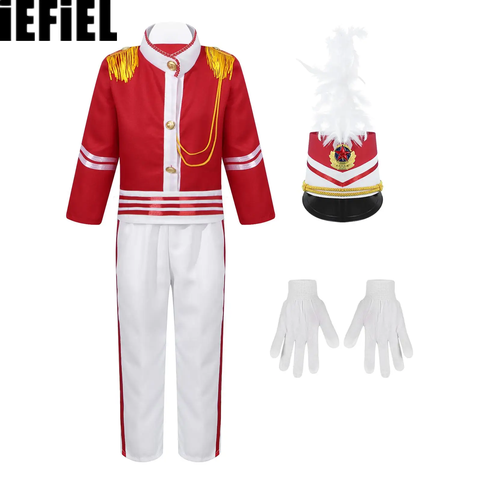 Costume da squadra di tromba per bambina e ragazzo, costume da squadra di tromba, guardia d'onore, soldato, uniforme, festa di Halloween, spettacolo teatrale