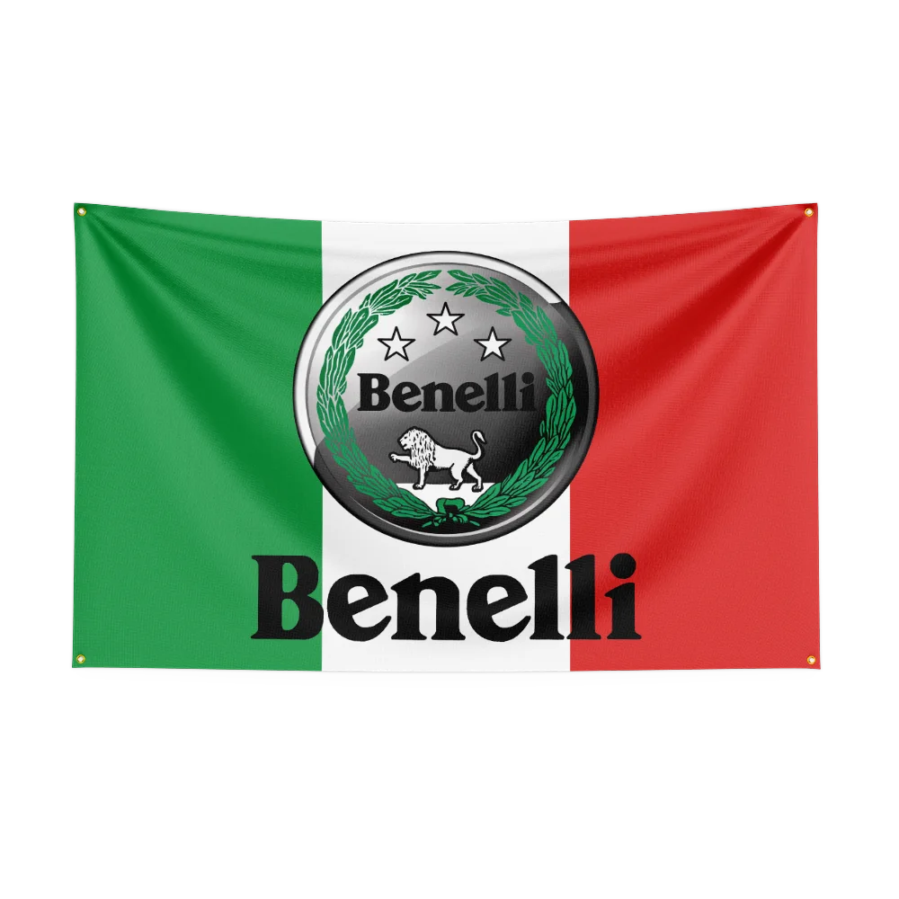 Motorcycle Flag B-Be-ne-l-li Fans Banner Custom any Image lightweight double stitched event hall basement backdrop