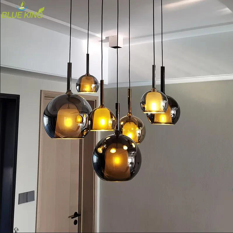 

Скандинавский домашний декор: светодиодные стеклянные подвесные светильники для гостиной, люстры для столовой, подвесные светильники для внутреннего освещения.