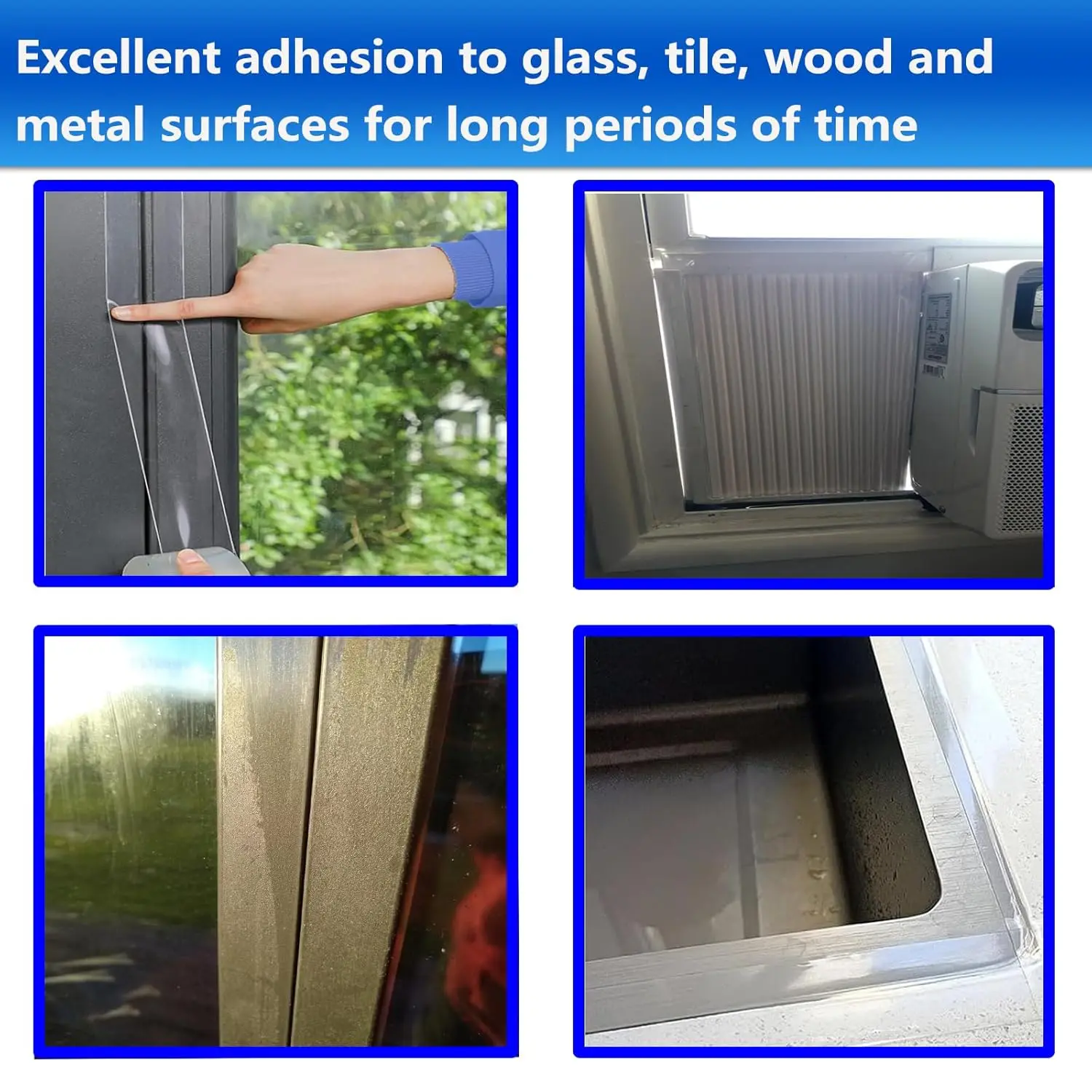 شريط عزل الطقس للنافذة الشفافة لفصل الشتاء، شريط عزل عازل للنوافذ والأبواب مقاوم للماء ومقاوم للطقس