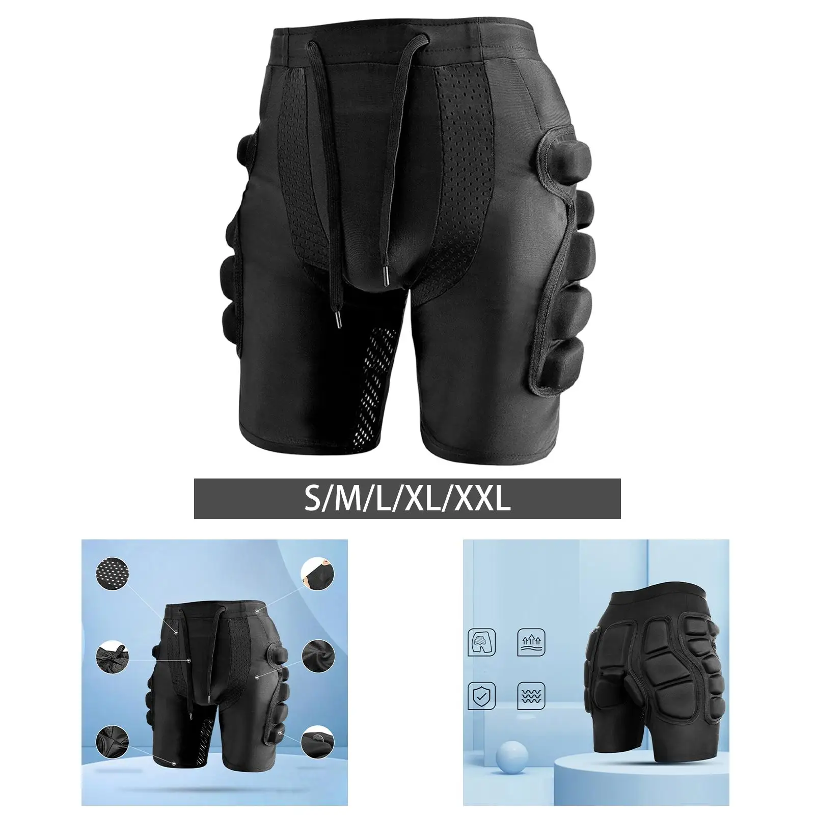 

Protective Shorts Men’s Padded Snowboard Skating Gear Reinforced Seams Impact Hip Tailbone Protection for Volleyball Soccer
