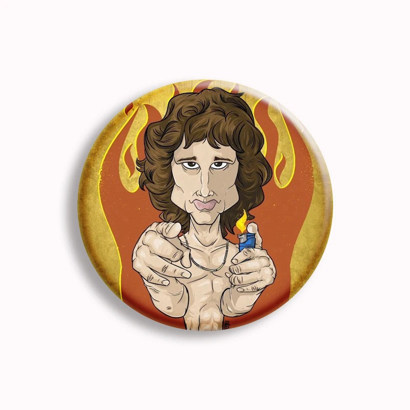 Vintage Rock n Roll Band die Türen Jim Morrison Soft Button Pin Rockband Musik ästhetische Brosche Abzeichen Tasche Zubehör Dekor