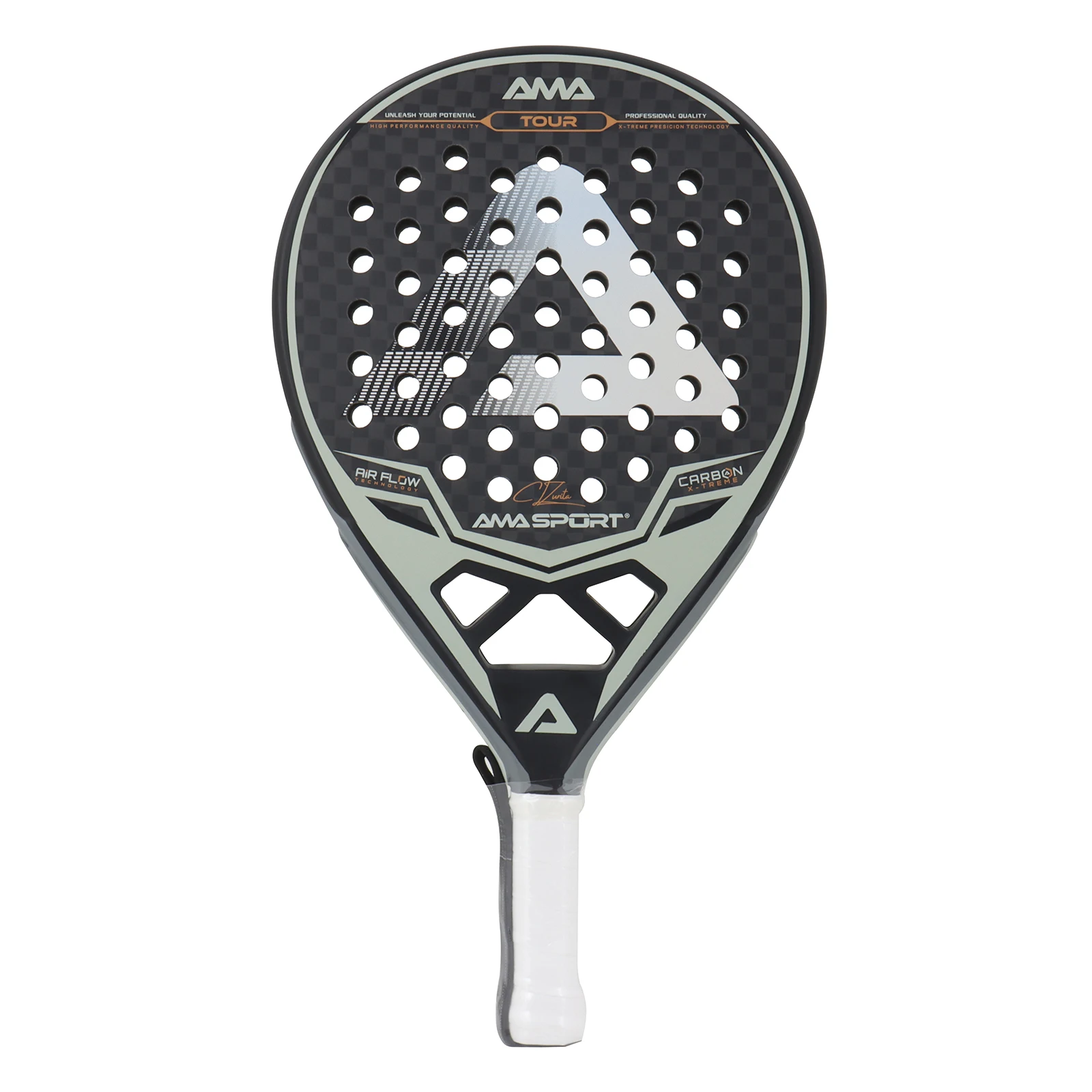 AMASPORT Professional Padel Racket 12K Carbon Fiber 3D Surface Carbon Palette Paddle Racket High Blance for Advanced Players