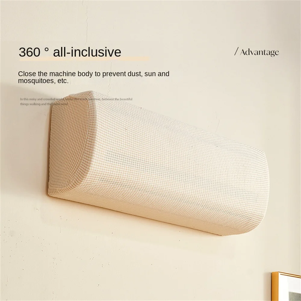 Solid Color Air Conditioner Dust Cover Polar Fleece Protective Wall Mounted Protector Easy Cleaning Cover Classic Dust Cover