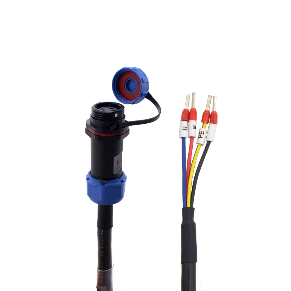 STEPPERONLINE 3M 4-PIN Motor Cable with IP65 Aviation Connector for T6 Series 17-bit Servo Motor