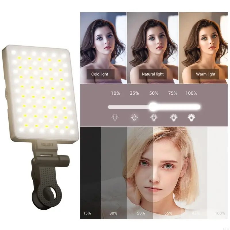 Multifunctional Clip On Beauty Light Color Changing Phone Fill Light For Video Outdoor K1KF