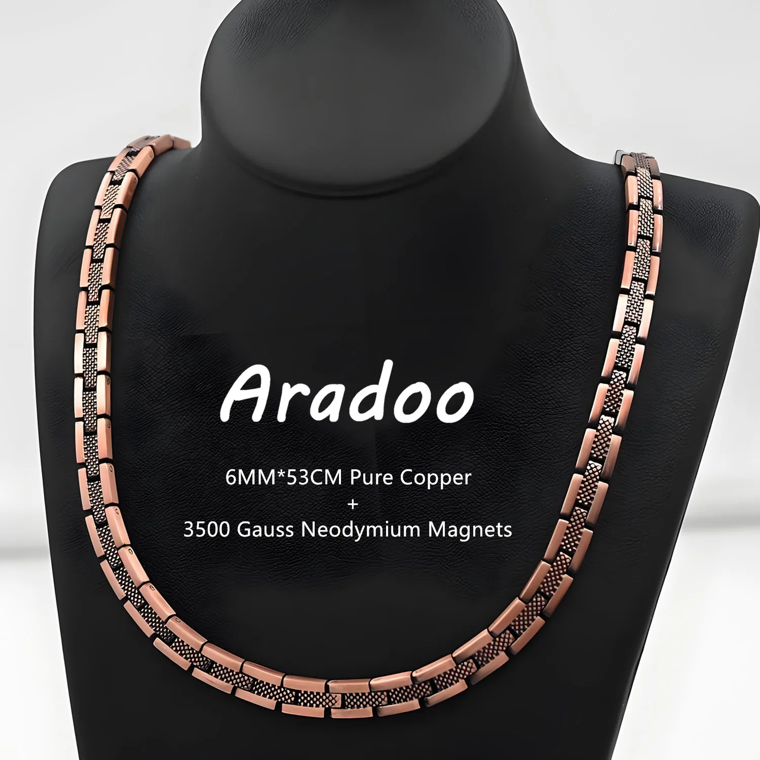ARADOO Premium Pure Copper Necklace for Men Women with Ultra Strength Magnets Collar Jewelry Gifts