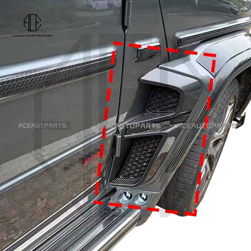 Car accessories material in dry carbon fiber body parts for benz G class W464 fender ducts air vent covers fender flare cover