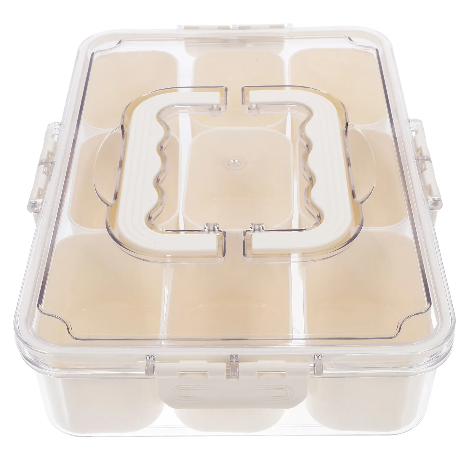 9 Slot Seasoning Box Fridge Organizer Transparent Reusable Food Storage Container Condiment Holder