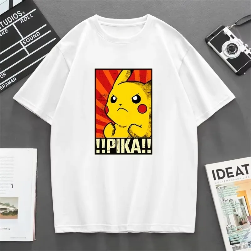

Дышащая быстросохнущая свободная удобная повседневная повседневная футболка с круглым вырезом и короткими рукавами с милым узором Пикачу и 3D принтом