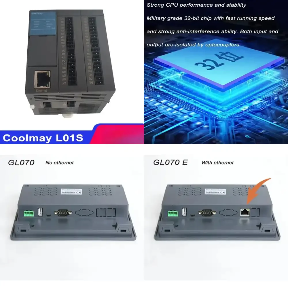 Coolmay PLC L01S 16M 24M 40M 48M 64M for Programmable Logic Controller for Industrial Automation for Modbus RTU ASCII Free