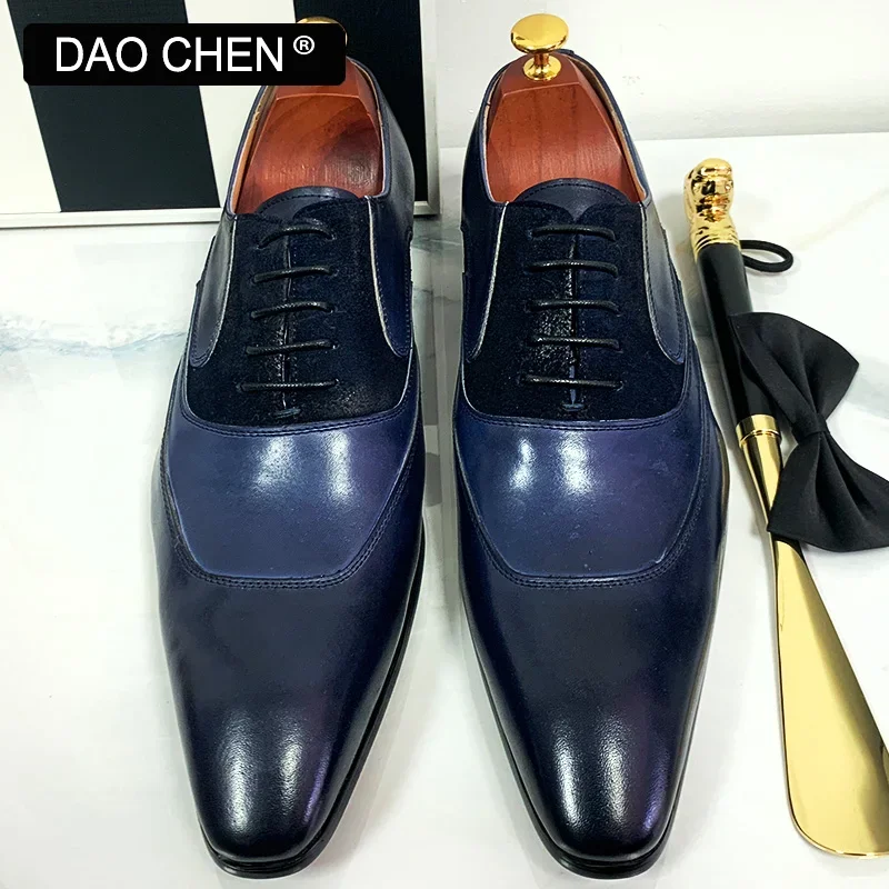 LUXURY HANDMADE MEN REAL LEATHER SHOES LACE UP MENS DRESS SHOES POINTED TOE WEDDING OFFICE BUSINESS OXFORD SHOES FOR MEN