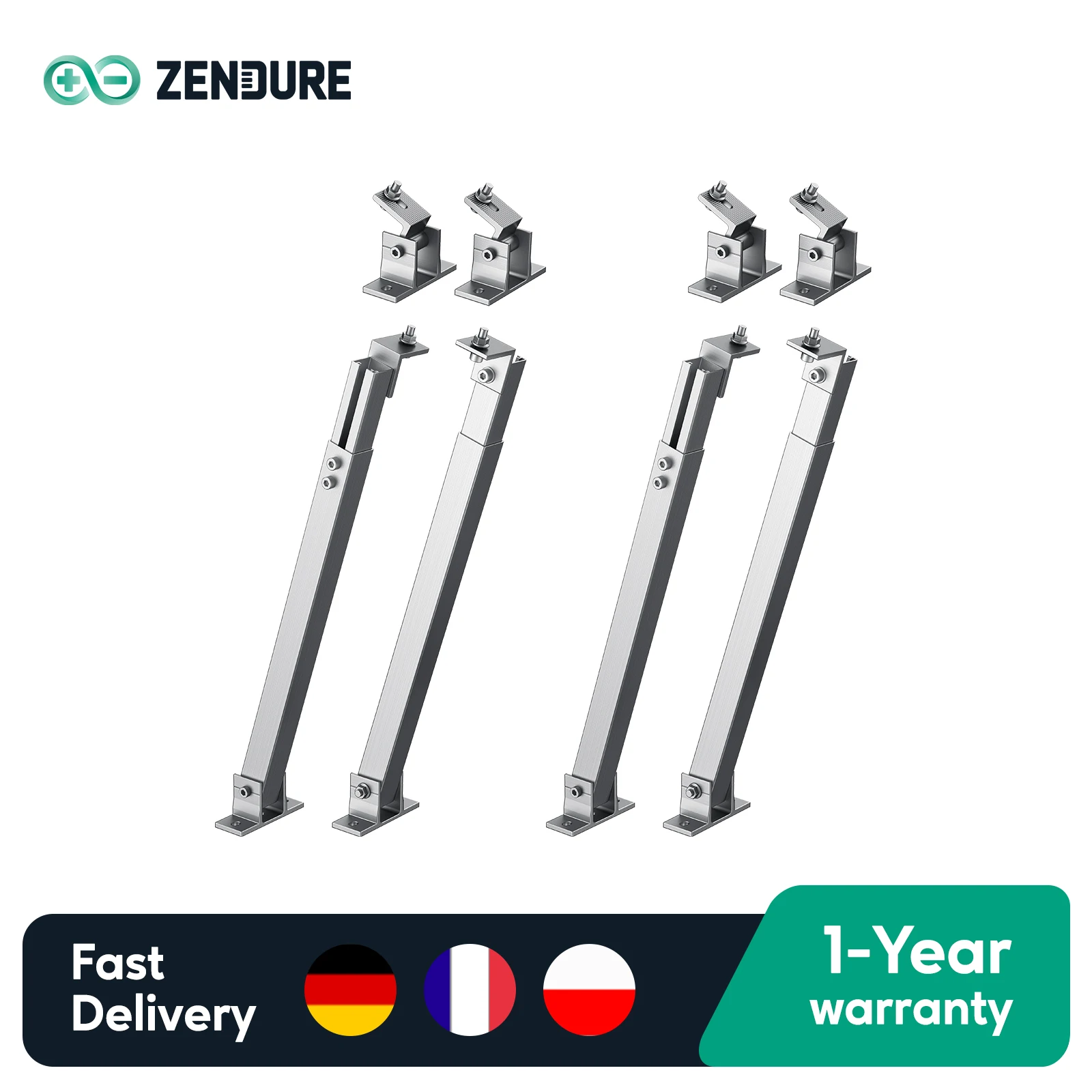 Panneaux solaires Zendure Rewage, lot de 2, 15 ° -30 °   Support de fixation pour panneaux solaires sur balcon ou toit plat VERSTELBAR 15-30 °   2 panneaux solaires Photo