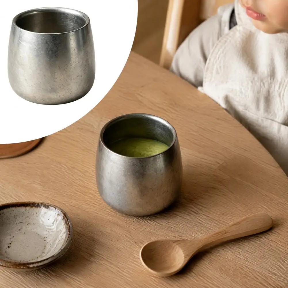 Stainless Steel Bowl Cup Set Metal Tableware for Kitchen Stainless Steel Cup Bowl Set Matte Metal Container with Smooth for Use