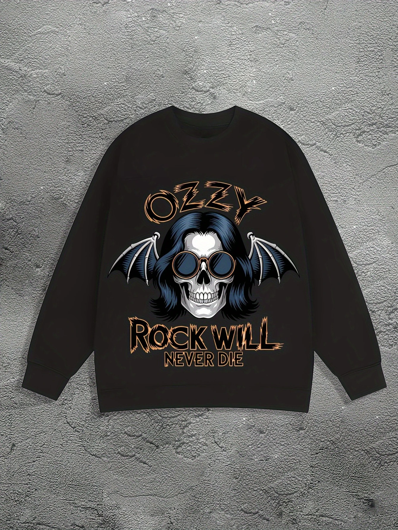 

Vintage Gothic Print Autumn and Winter Men's and Women's Long Sleeved Sportswear for Casual and Loose Outdoor Street Sports