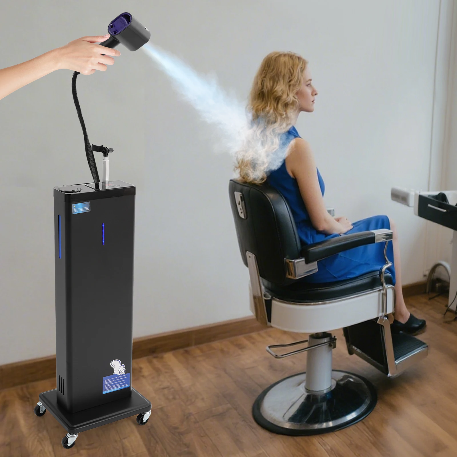 

Nano Mist Hair Steamer Deep Conditioning 1300W Ionic Steam Machine Scalp Care Home Salon