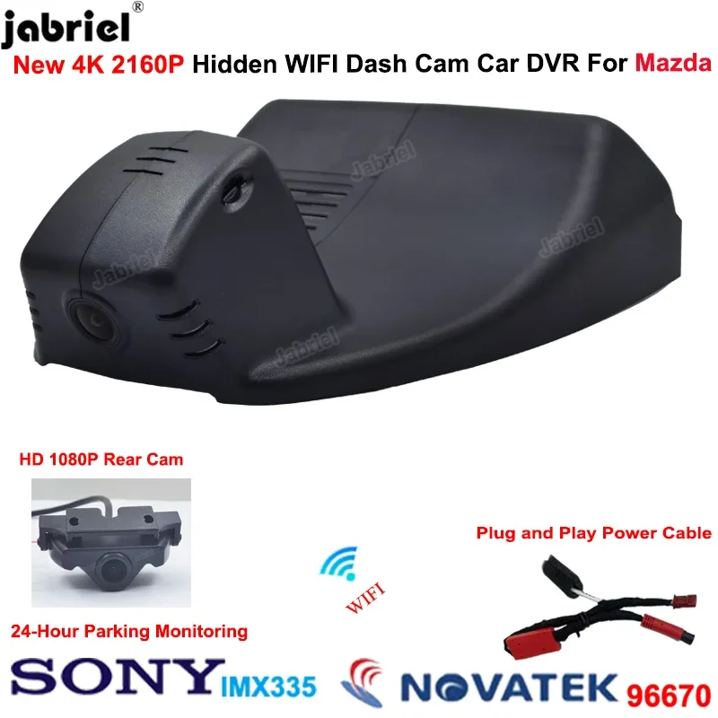 4K Wifi Dash Cam Dual Lens Camera for Mazda CX30 for Mazda 3 Axela 2022 2021 2020 2019 2018 2017 2016 2160P Car DVR Recorder