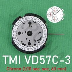 VD57 movement TMI VD57C-3 movement japan movement  quartz movement data at 3o'c Standard Chronograph Movement