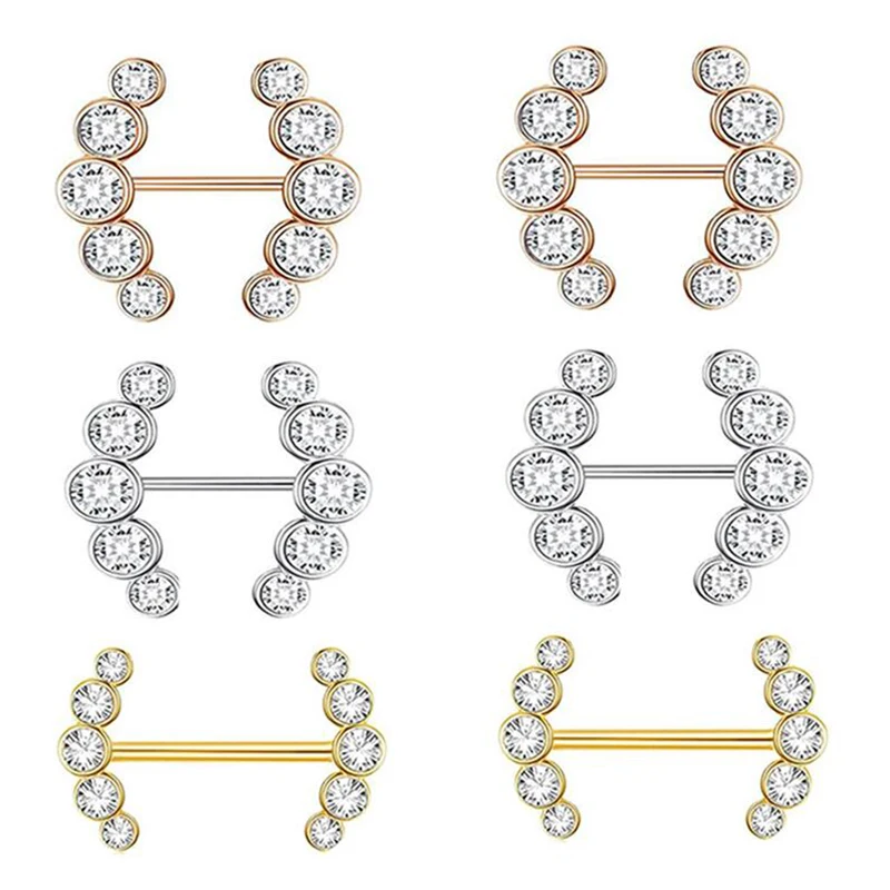 

3 color women nipple bar Barbell Heart Curved Shape Rings Stainless Steel body piercing Nipple Rings for Jewelry Body Piercing 1