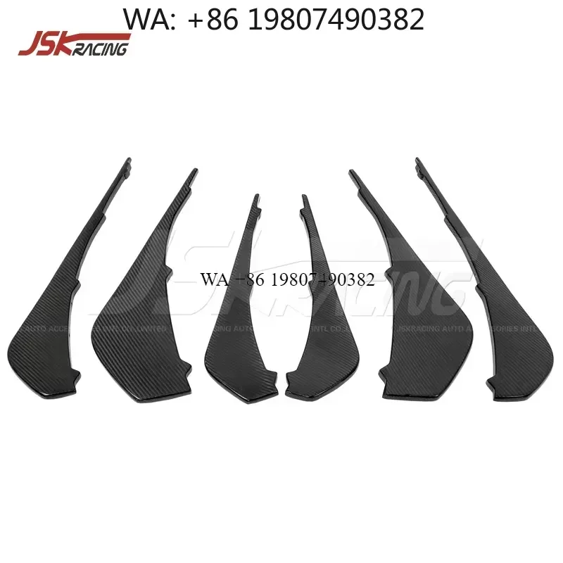 Wmwmnu Carbon Fiber Rear Diffuser Canards for 488 GTB Spider 2015-2018 Vorstein Style Body Kit Bumper Lip Spoiler