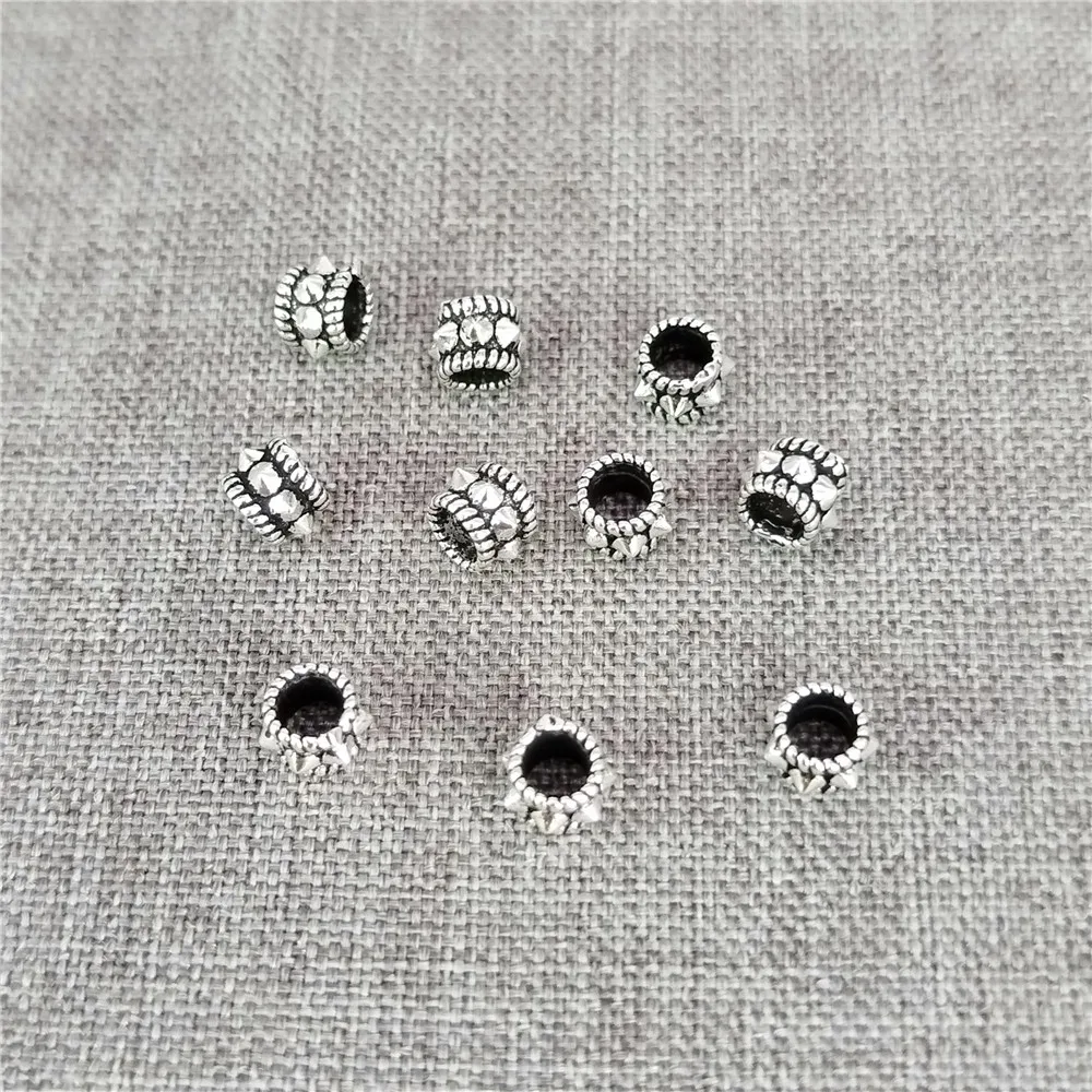 

20pcs of 925 Sterling Silver Punk Beads Spike Cuff Spacer for Bracelet Necklace 5mm