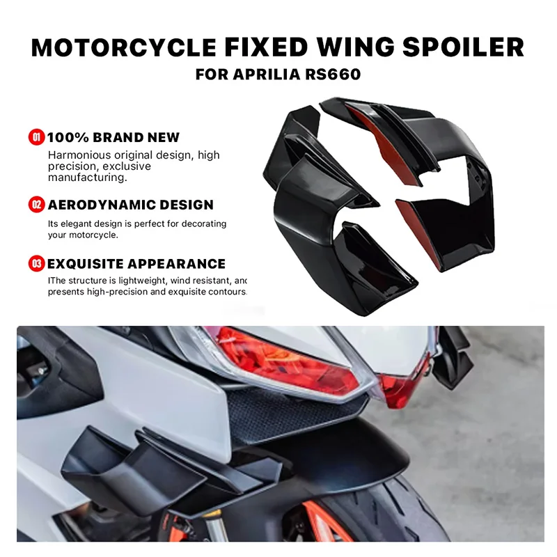 

Motorcycle front aerodynamic fixed wing spoiler side winglet For Aprilia RS660 RS 660 Universal Year windshield wing aileron