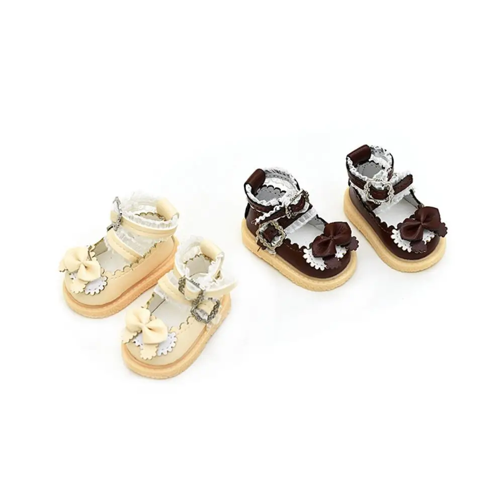 1 paar lederen schoenen 1/6 schaal PU lederen schoenen Mary Jane schoenen hoge 1/6 Bjd pop schoenen 5 cm cartoon pop mini sportschoenen
