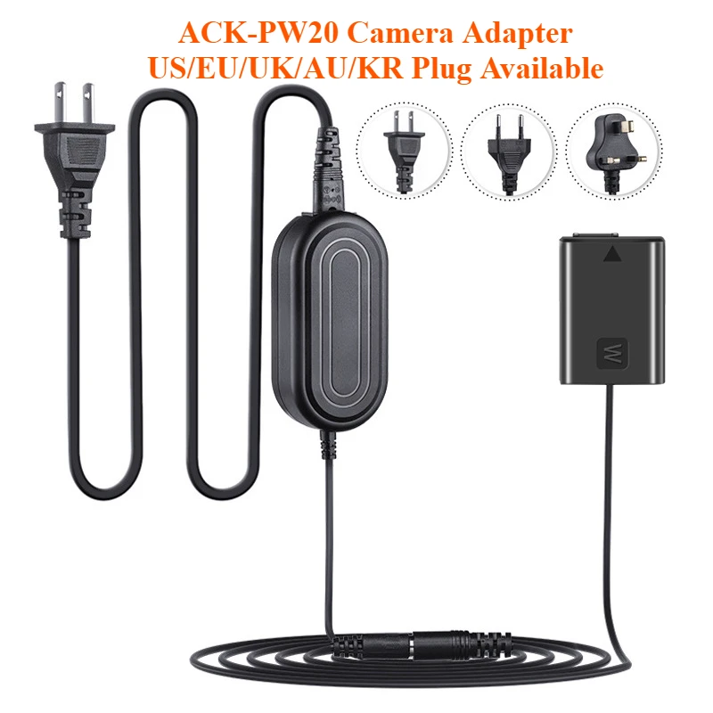 Powerwin PW20 NP-FW50 Фиктивный аккумуляторный соединитель Источник питания переменного тока ACK-PW20 Адаптер камеры для Sony AC-PW20AM A7000 A6500 A7S NEX-7 A7R