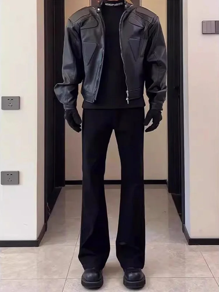 

Briti Sle Men's Bla Le Blade Pants Spring Autumn High Waist Straight Leg Drapey Micro Flared Slimming Casual Trousers