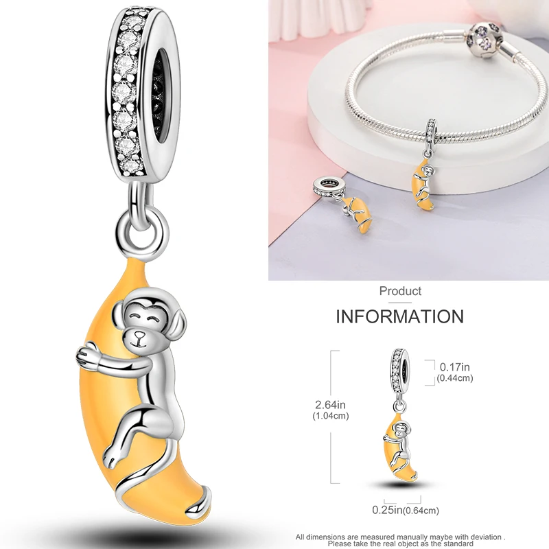 Frucht-Charm 925 Sterling Silber Erdbeere Kirsche Avocado Perlenanhänger Passend für Europäische Armbänder DIY Damenschmuck Geschenk 2026 – Detail 8