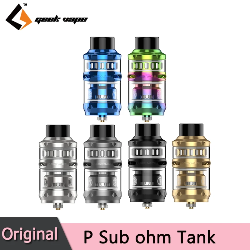 Original Geekvape P Sub ohm Tank 5ML Atomizer 810 Drip Tip Fit Z Coil DL RDL Double Chamber Electronic Cigarette Vaporizer