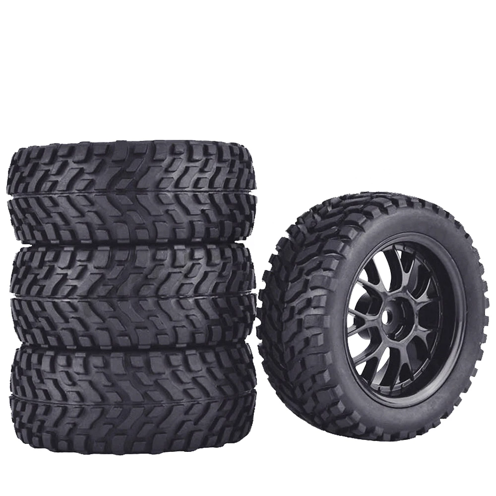 REhobby 4Pcs 1/10 Rally Tires 12mm Wheel hub OD 75mm Tyre for 1:10 RC Kyosho HSP HPI Rally Off-Road Car