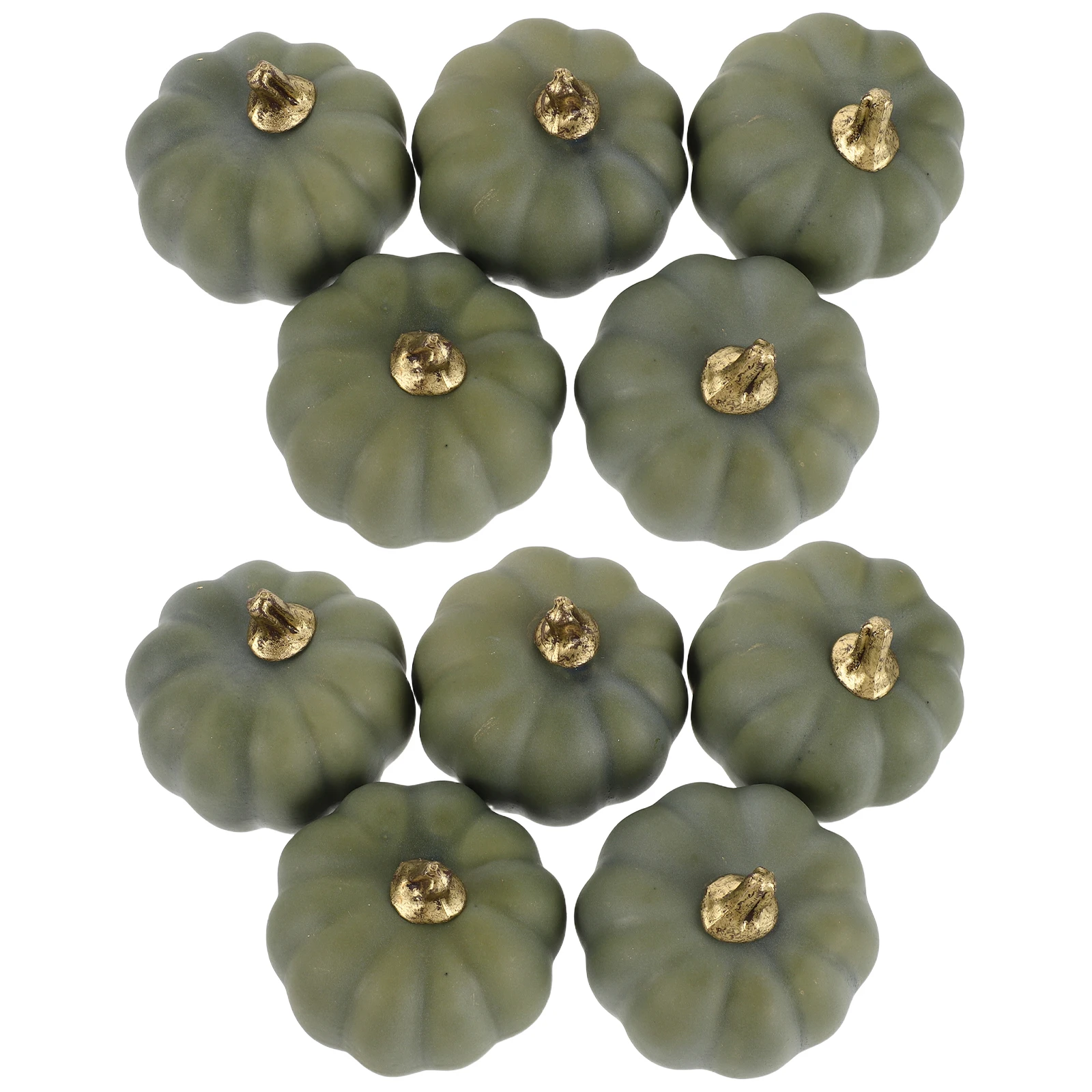 

10 Pcs Simulation Pumpkin Decoration Fake Outdoor Pumpkins Autumn Thanksgiving Decorations Artificial Green for
