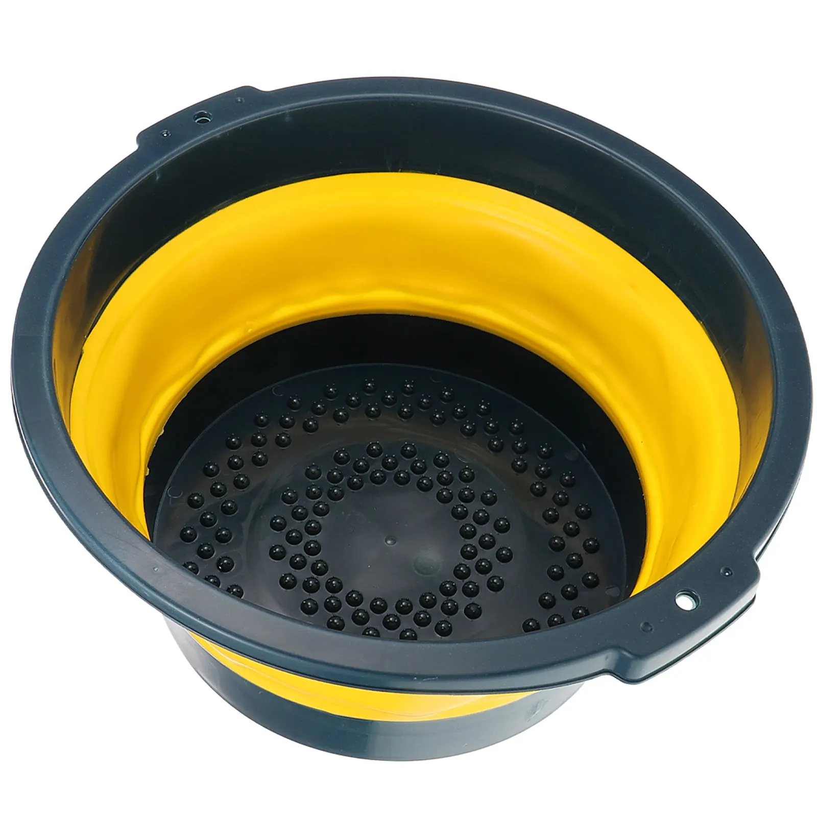 

1pc Portable Wash Basin Folding Face Foot Cleaning Basin Tpr Material Durable Thickened Grooves Reinforced Base Space Saving