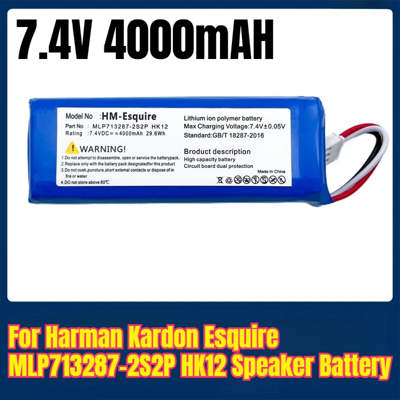 

7.4V 4000mAH for Harman Kardon Esquire MLP713287-2S2P HK12 Speaker Battery