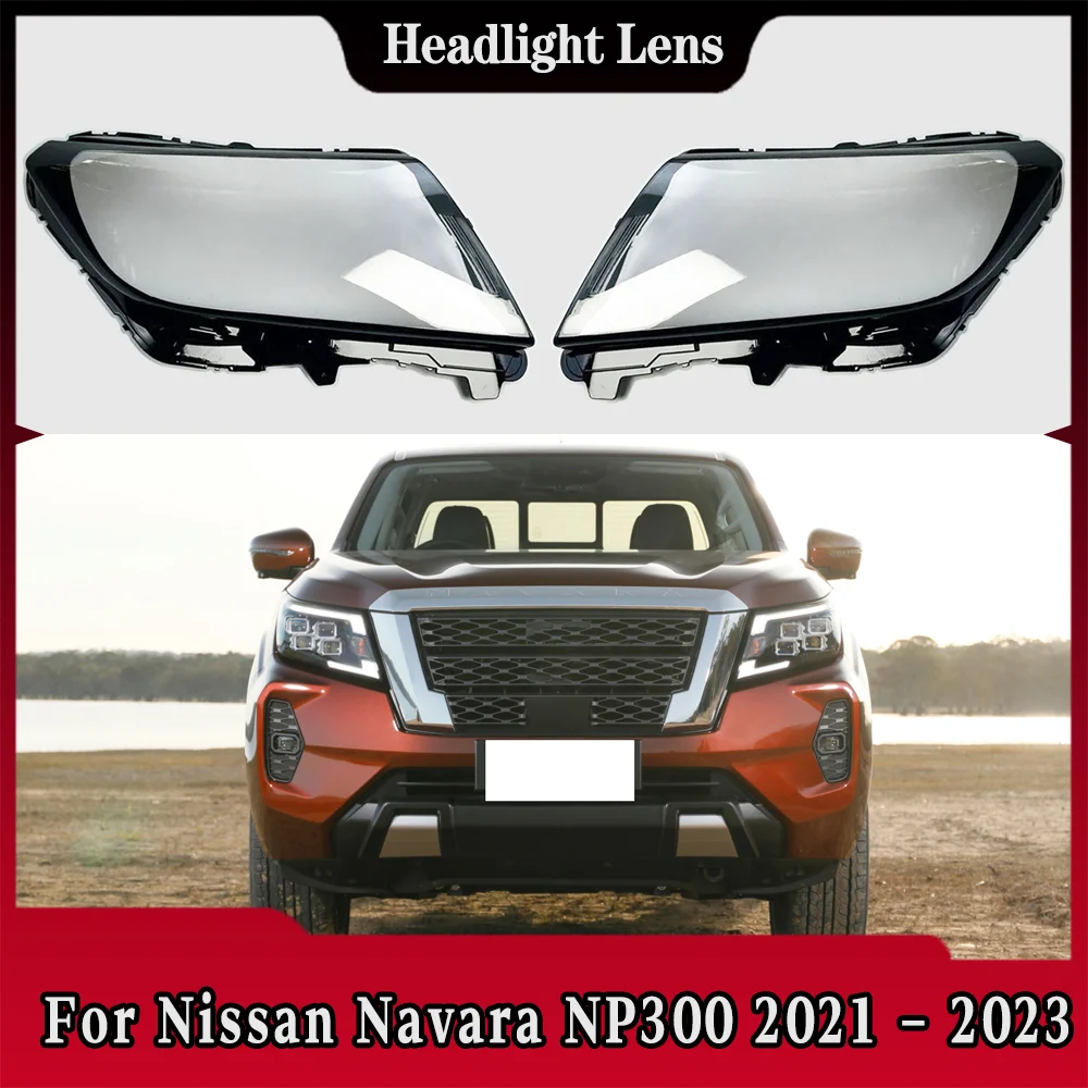 

For Nissan Navara NP300 2021 2022 2023 Car Accessories Headlight Cover Shade Lampshade Lens Headlamp Shell Plexiglass